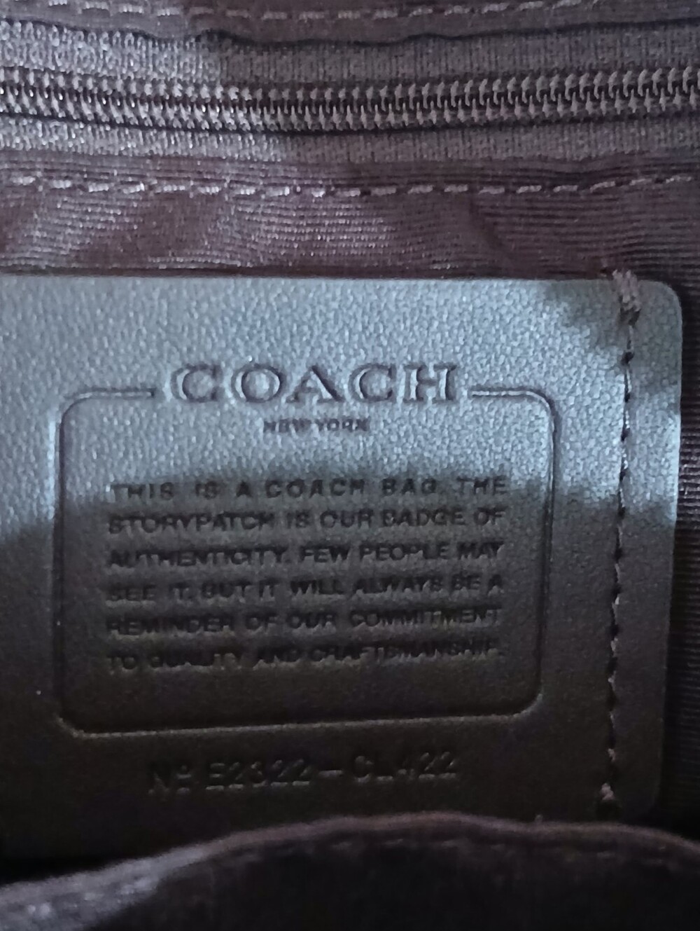 Coach Brown Signature Satchel with Neon Yellow Handles & Orange Trim - Picture 4 of 6